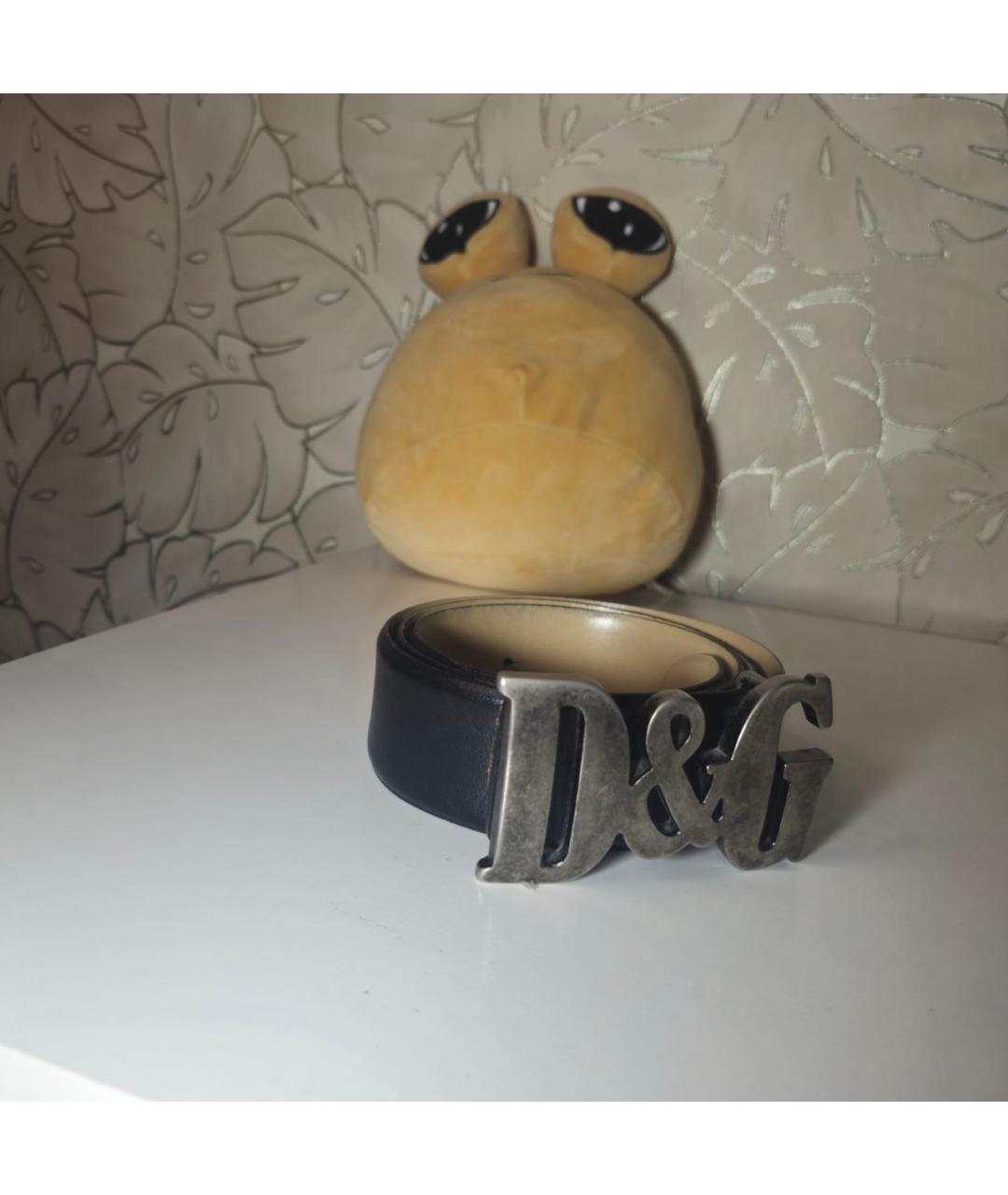 DOLCE&GABBANA Черный кожаный ремень, фото 2