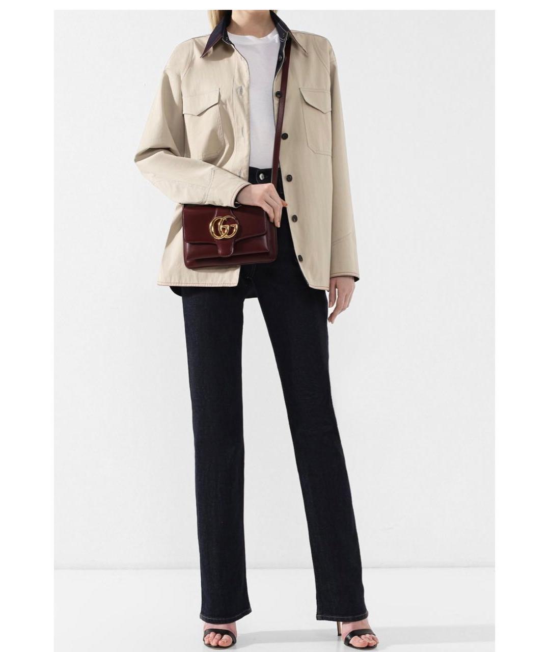 GUCCI Бордовая кожаная сумка через плечо, фото 6