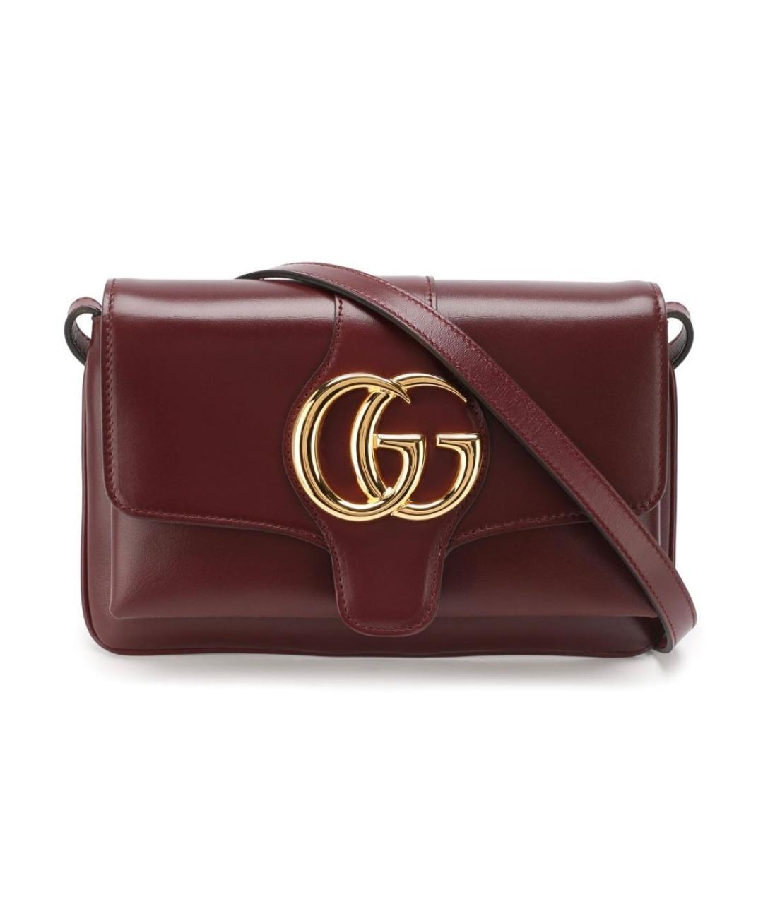 GUCCI Бордовая кожаная сумка через плечо, фото 1