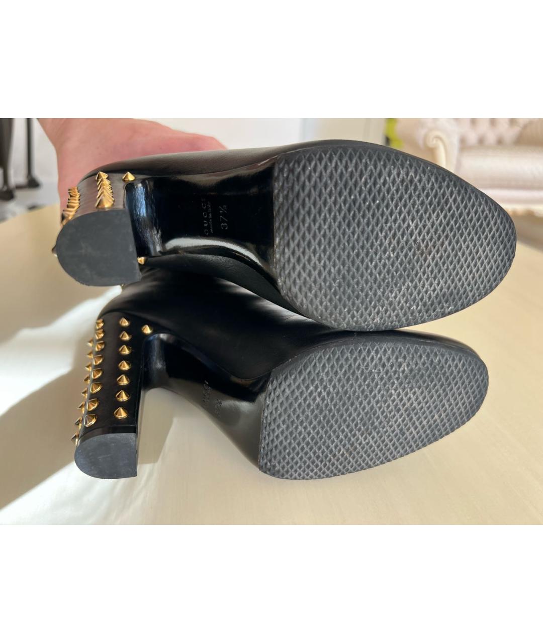GUCCI Черные кожаные сапоги, фото 5