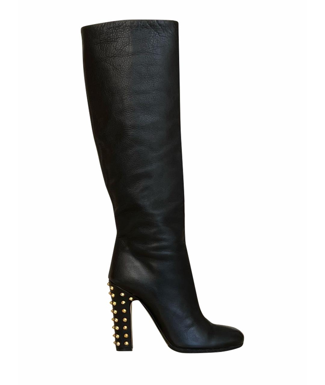 GUCCI Черные кожаные сапоги, фото 1