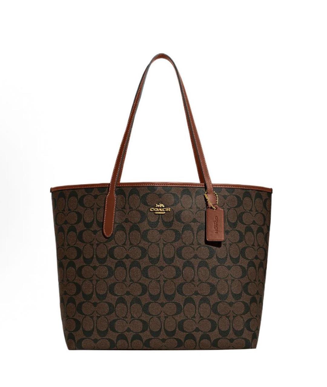 COACH Коричневая сумка тоут, фото 1