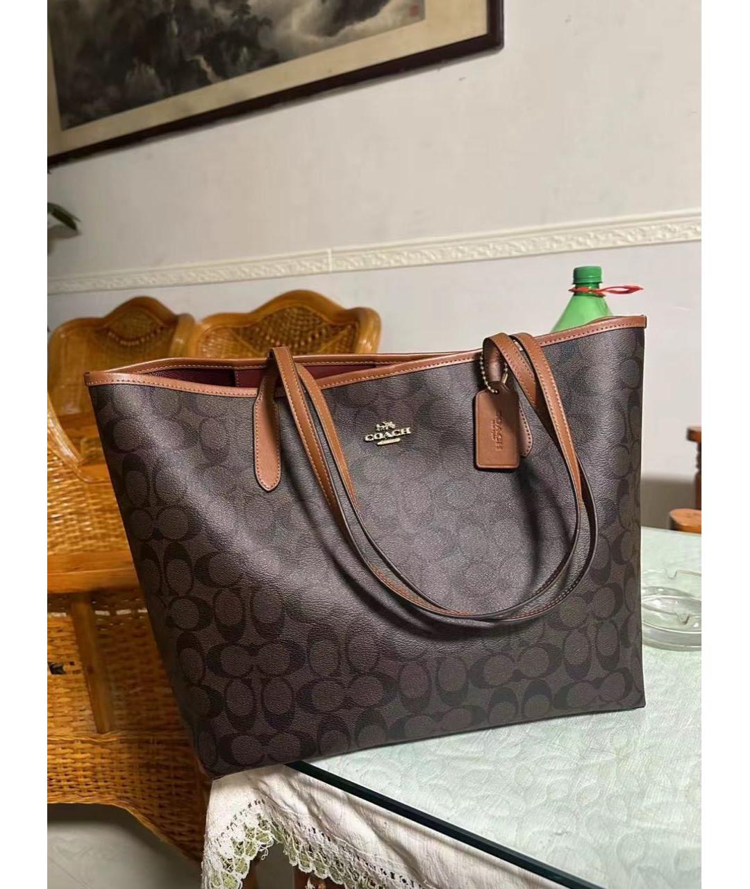 COACH Коричневая сумка тоут, фото 5