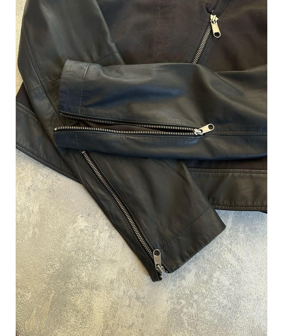 MM6 MAISON MARGIELA Антрацитовая кожаная куртка, фото 6