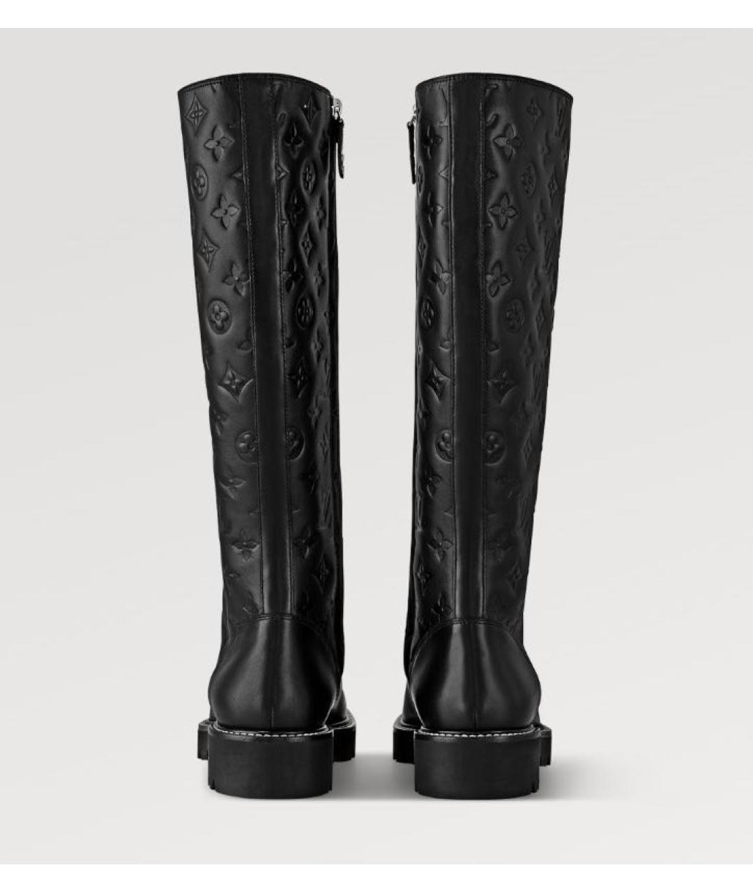 LOUIS VUITTON Черные кожаные сапоги, фото 2