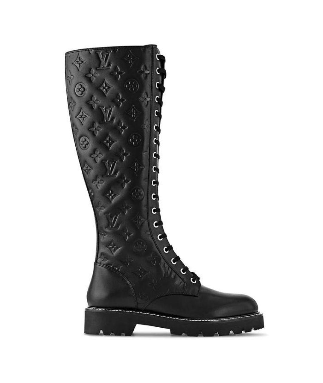 LOUIS VUITTON Черные кожаные сапоги, фото 1