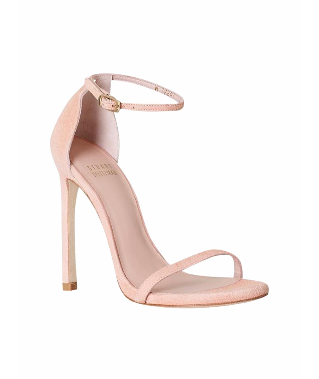 STUART WEITZMAN Бежевые замшевые босоножки, фото 1