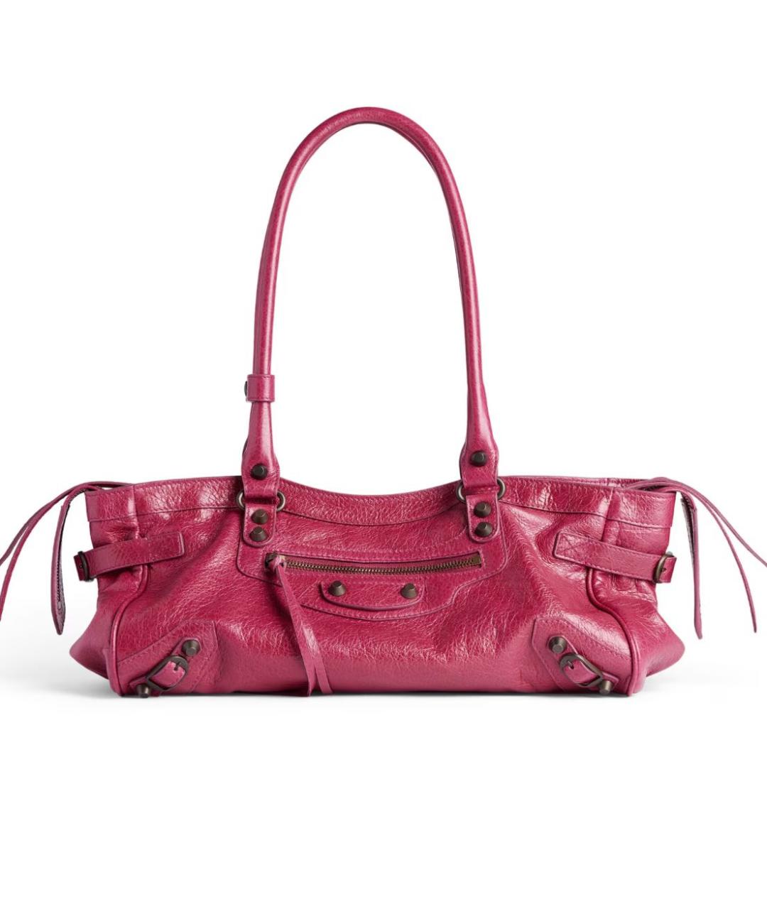 BALENCIAGA Розовая кожаная сумка тоут, фото 1