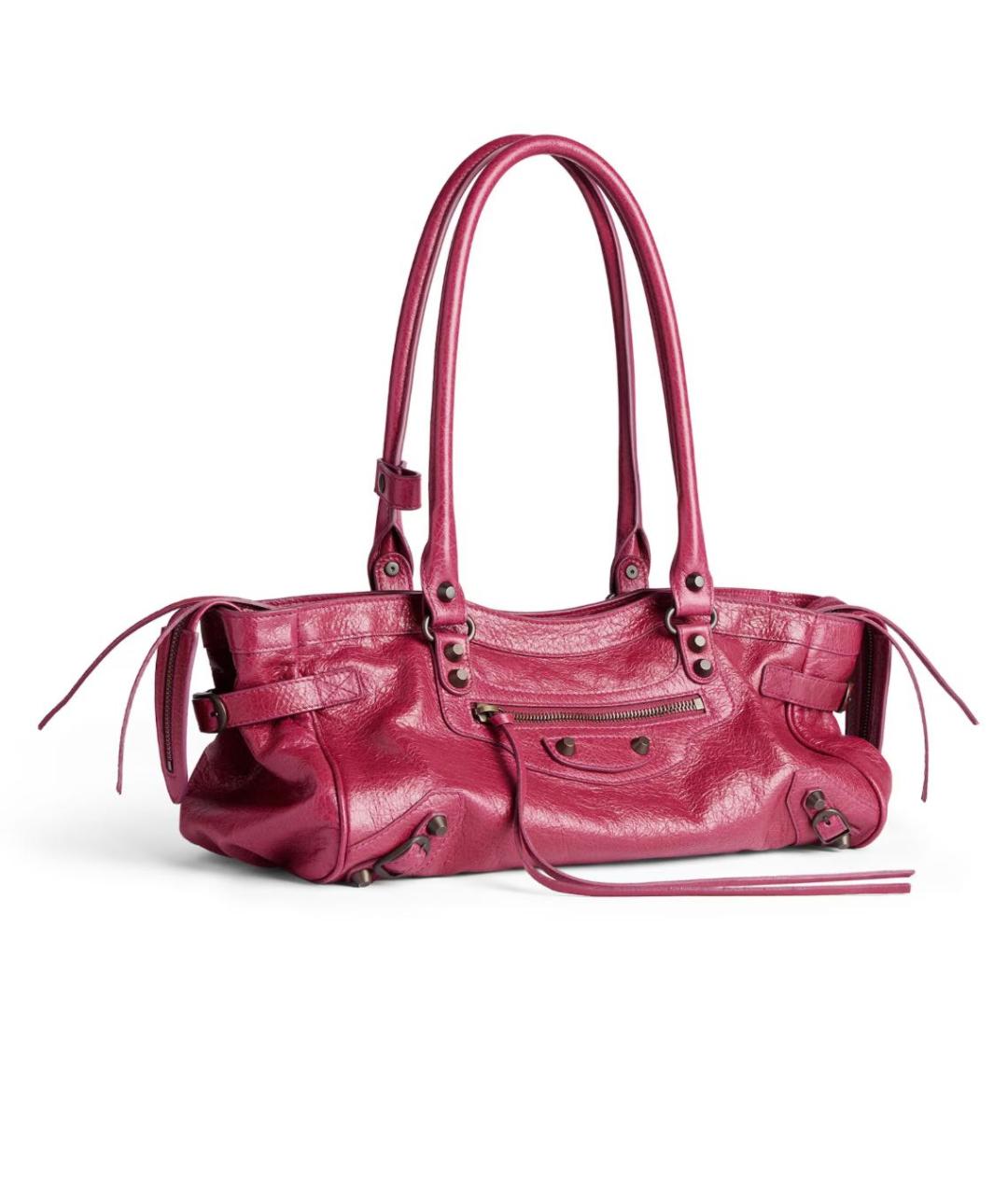 BALENCIAGA Розовая кожаная сумка тоут, фото 3