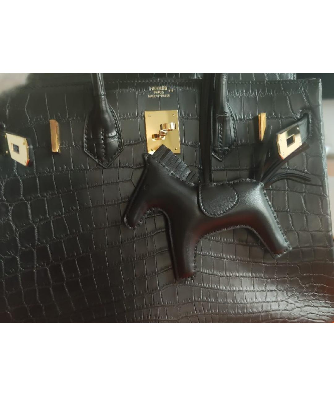 HERMES Черный брелок, фото 2