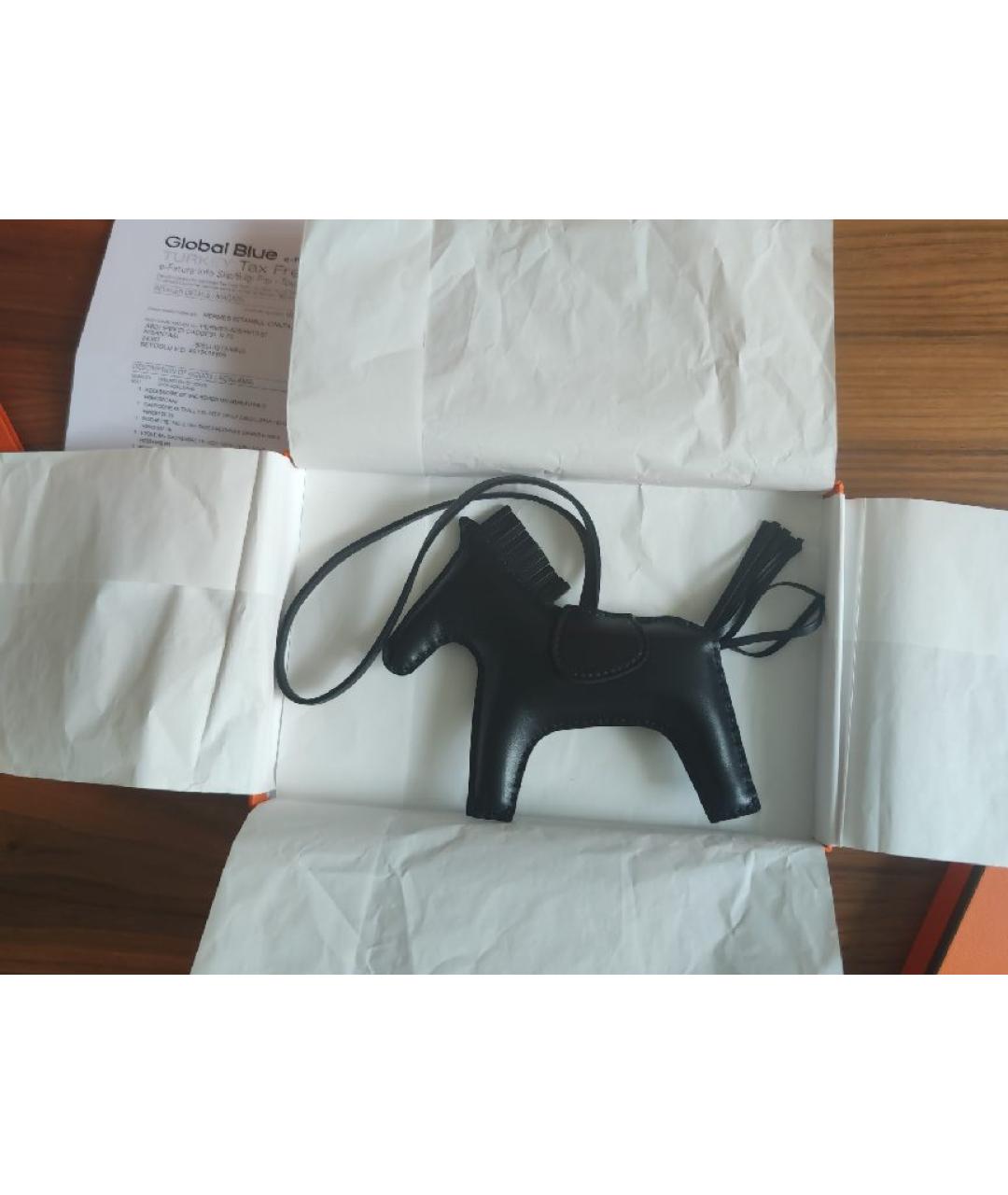 HERMES Черный брелок, фото 6