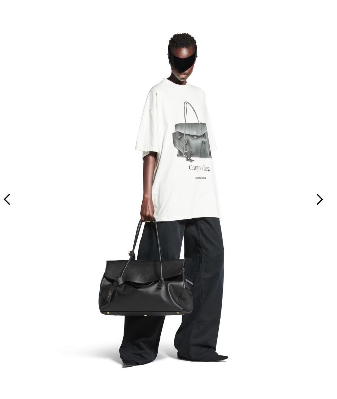 BALENCIAGA Черная кожаная сумка тоут, фото 3