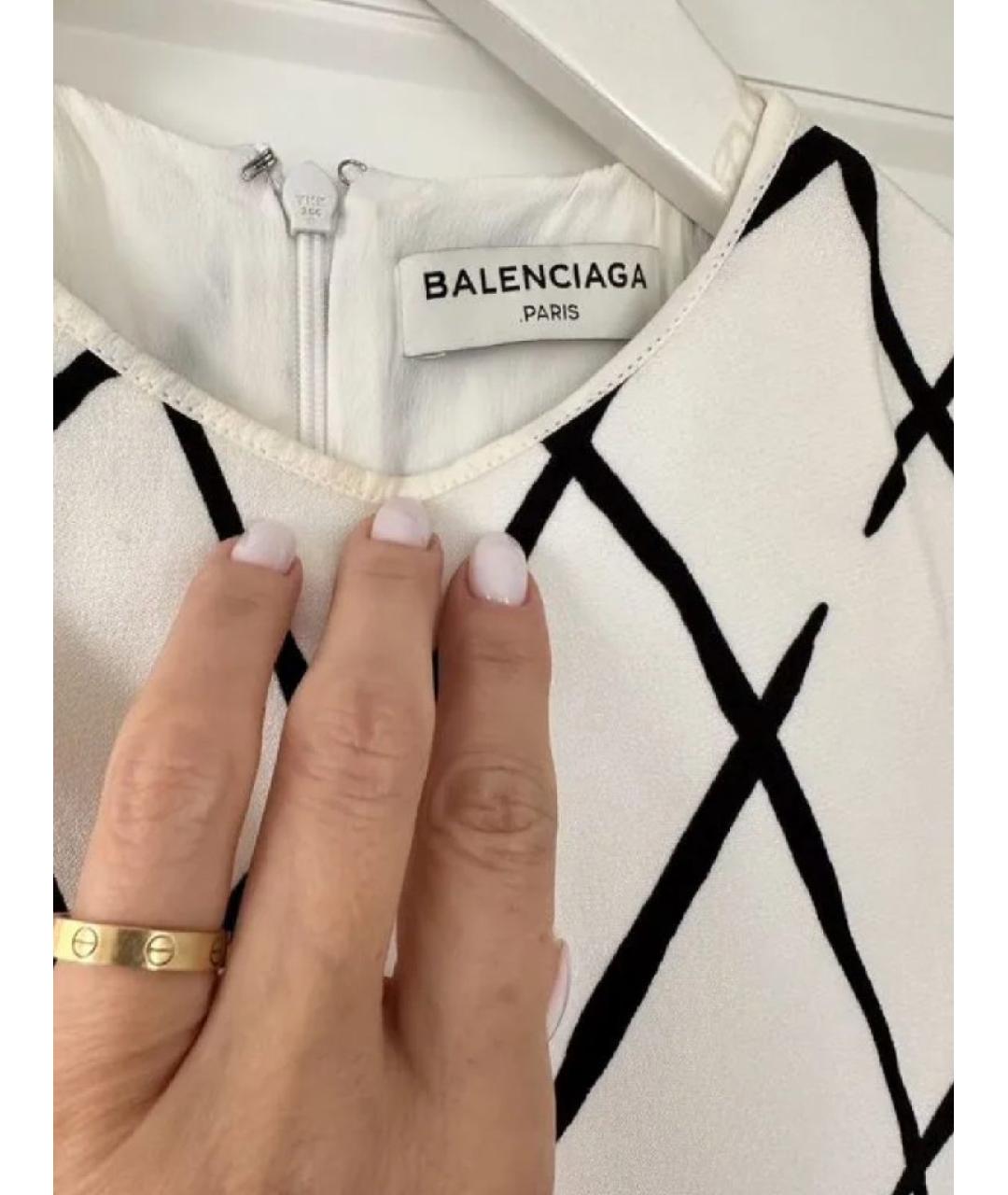 BALENCIAGA Белое вискозное повседневное платье, фото 3