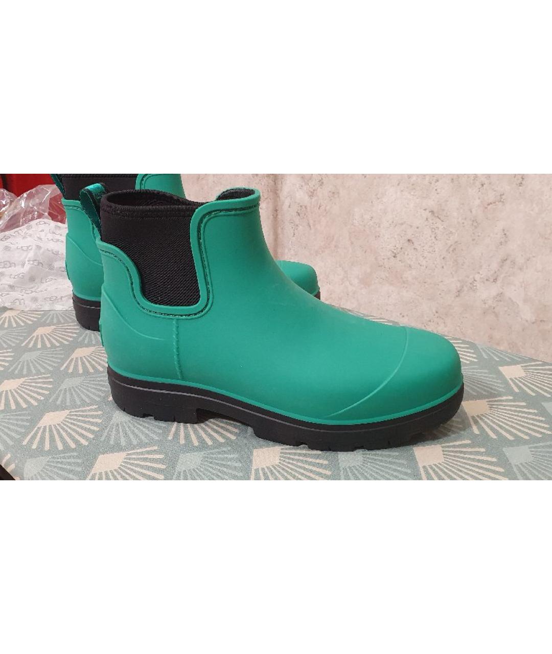 UGG AUSTRALIA Зеленые резиновые полусапоги, фото 7