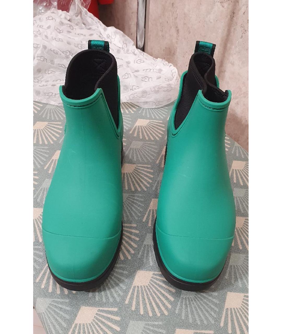 UGG AUSTRALIA Зеленые резиновые полусапоги, фото 2