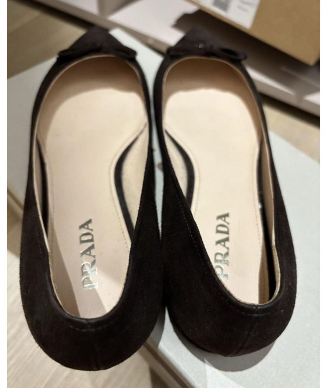 PRADA Коричневые замшевые балетки, фото 3