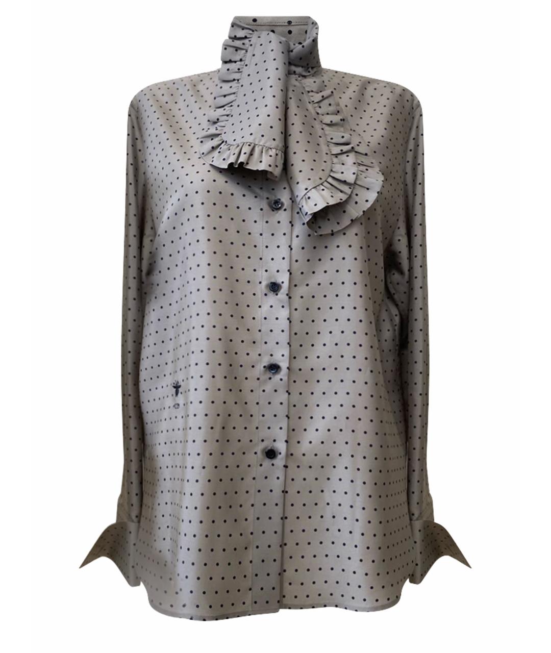 CHRISTIAN DIOR Серая шелковая блузы, фото 1