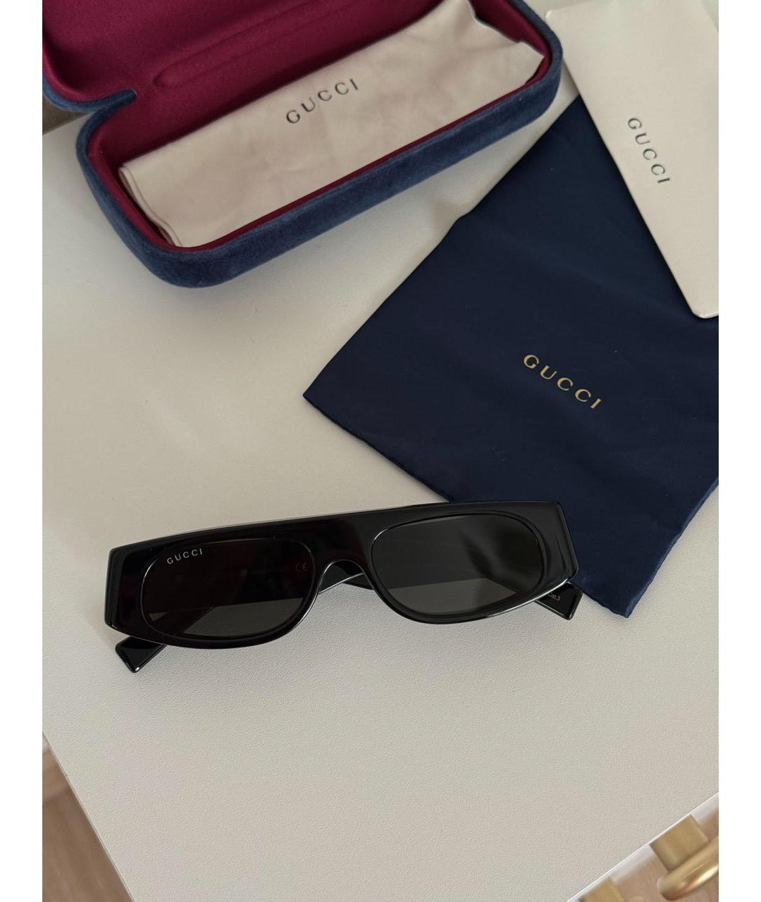 GUCCI Черные пластиковые солнцезащитные очки, фото 3