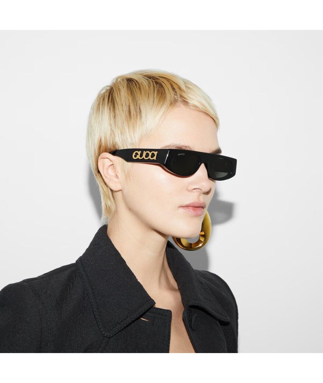 GUCCI Черные пластиковые солнцезащитные очки, фото 6