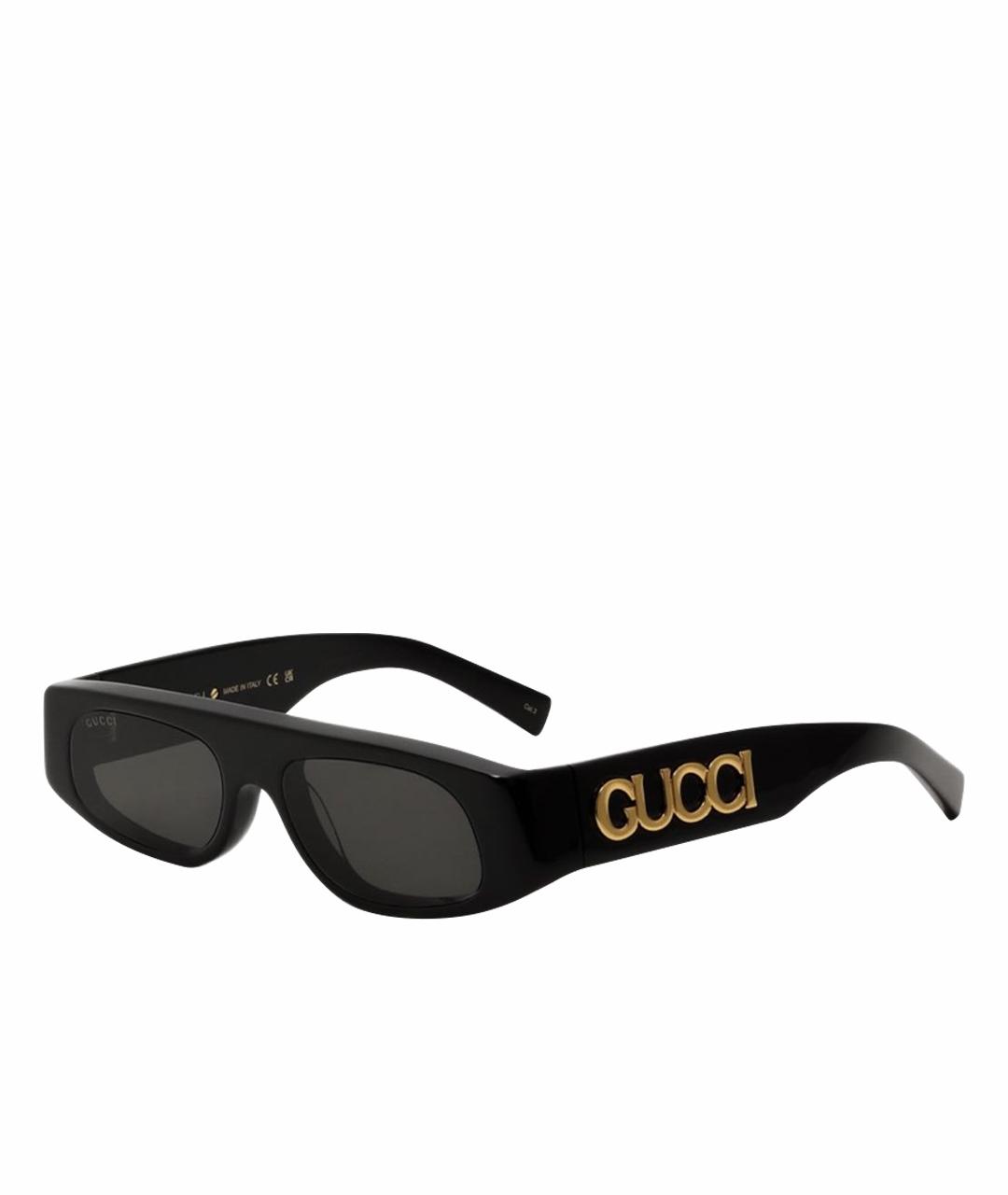 GUCCI Черные пластиковые солнцезащитные очки, фото 1