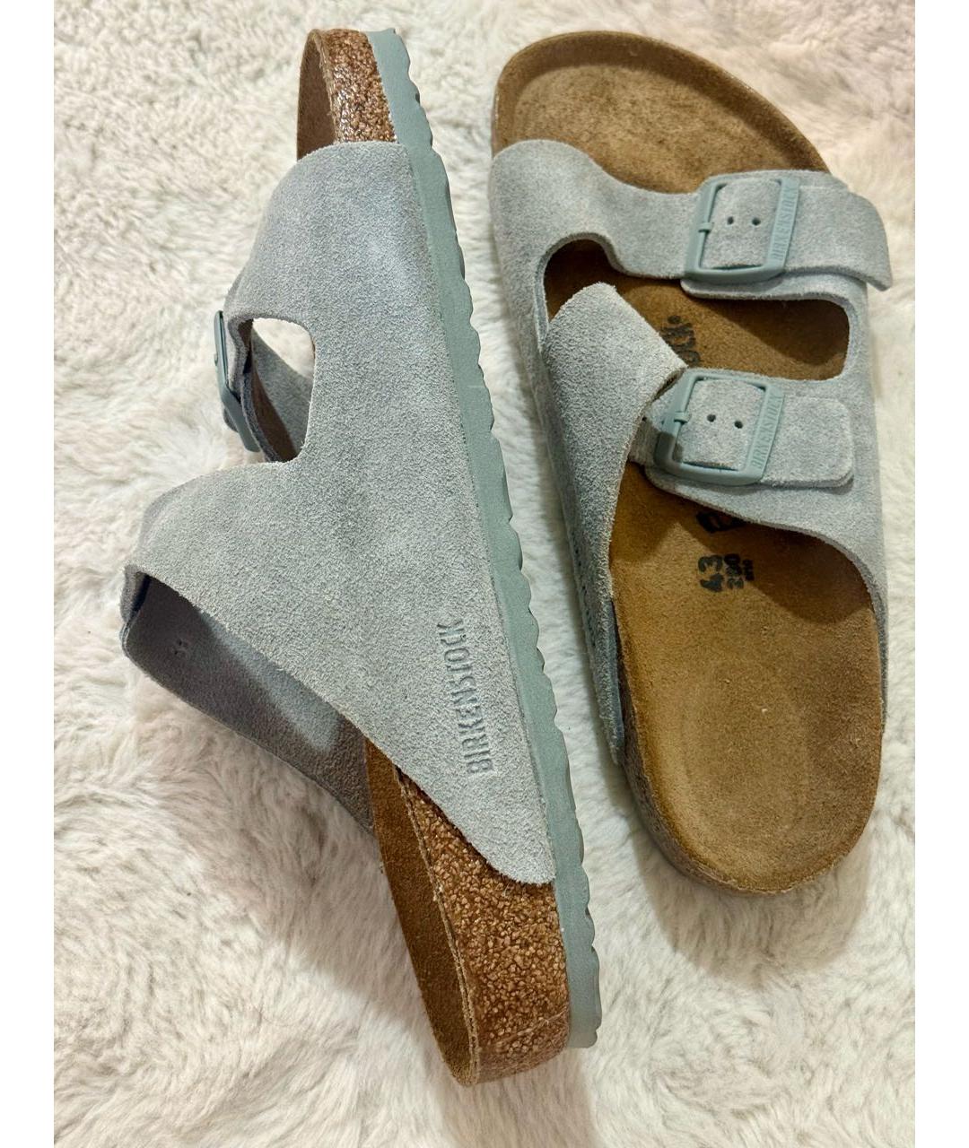 BIRKENSTOCK Серые замшевые сандалии, фото 8