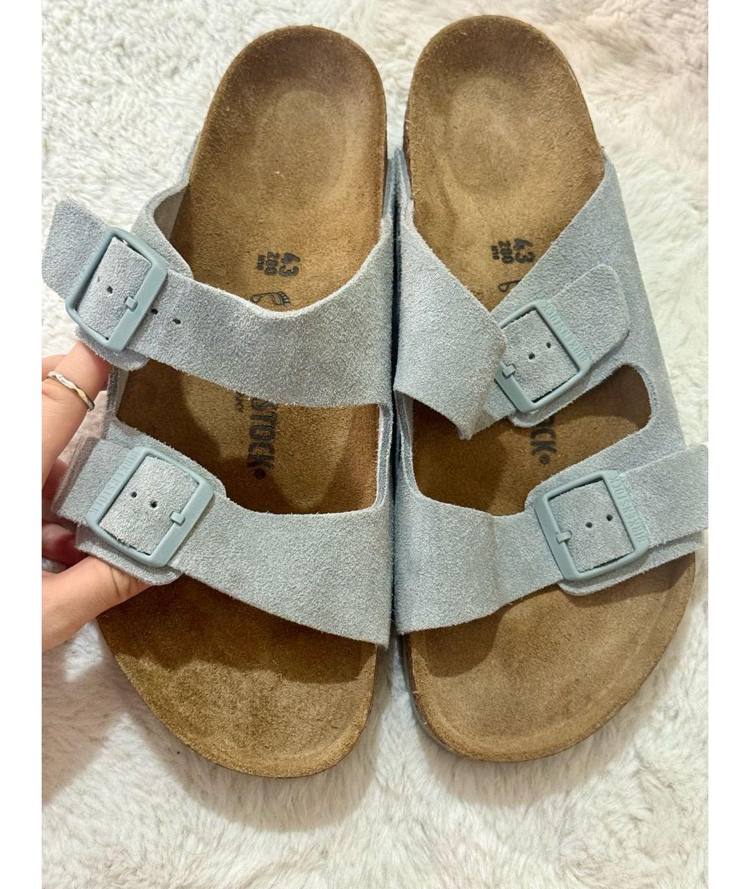 BIRKENSTOCK Серые замшевые сандалии, фото 2