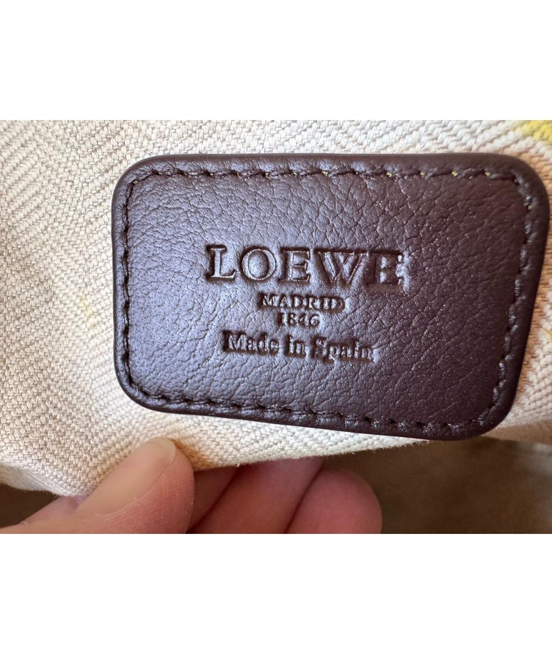 LOEWE Коричневая кожаная сумка тоут, фото 4