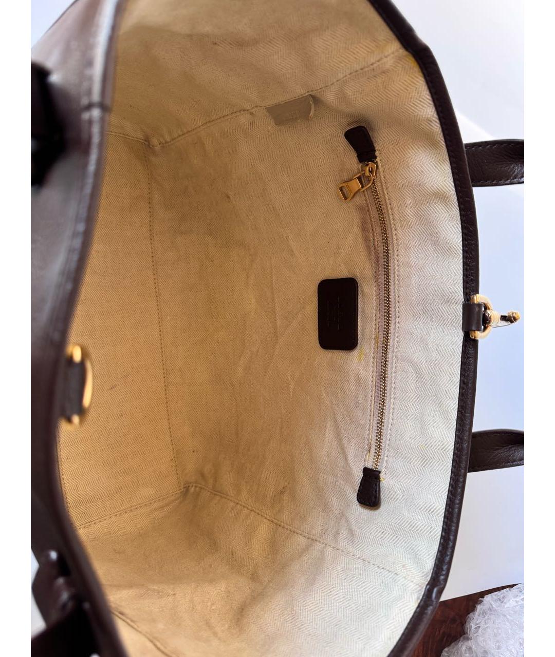 LOEWE Коричневая кожаная сумка тоут, фото 8