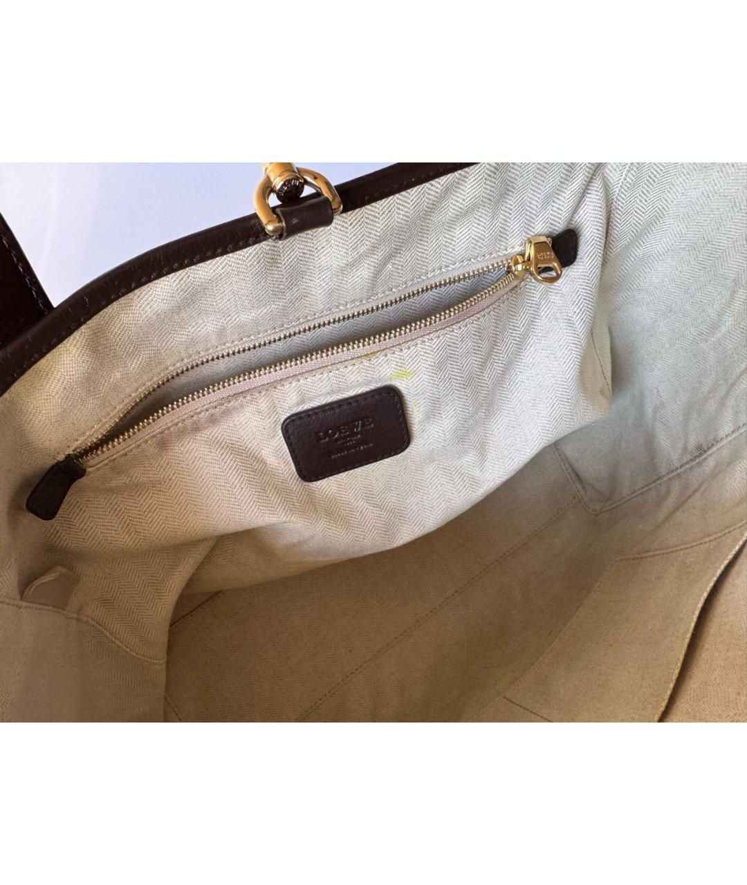 LOEWE Коричневая кожаная сумка тоут, фото 7