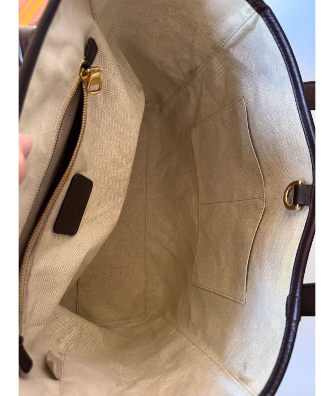 LOEWE Коричневая кожаная сумка тоут, фото 6