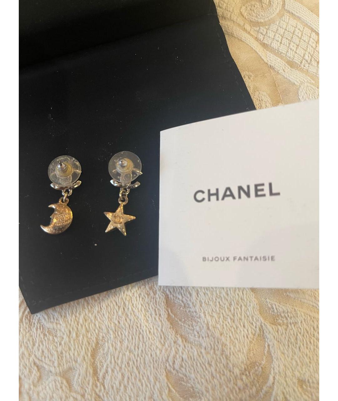 CHANEL Серебряные металлические серьги, фото 2