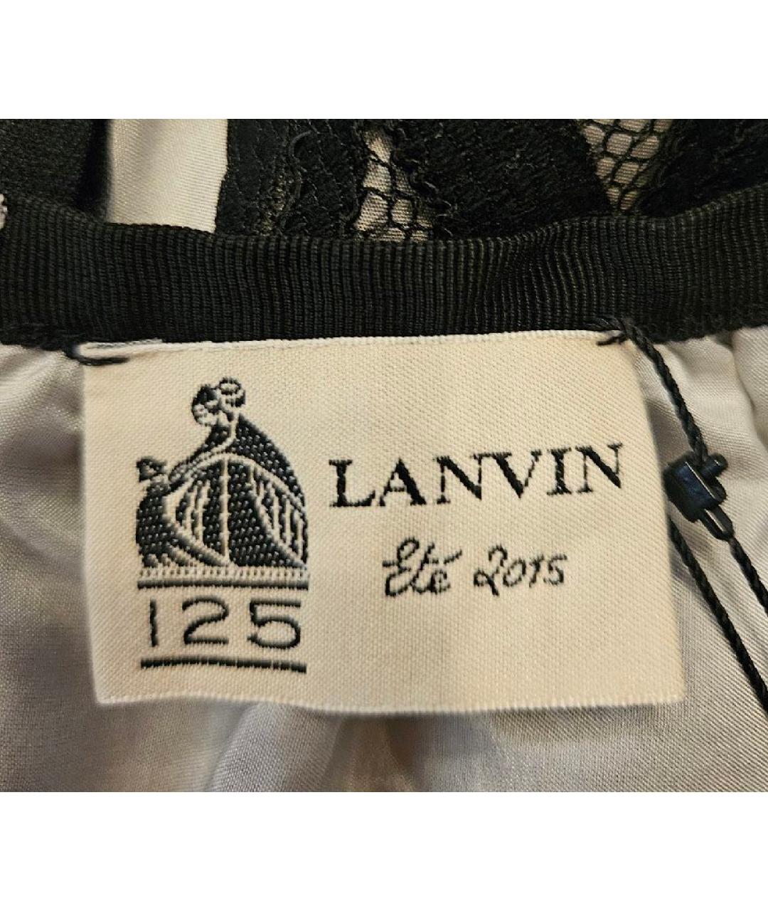 LANVIN Черная хлопковая юбка мини, фото 3