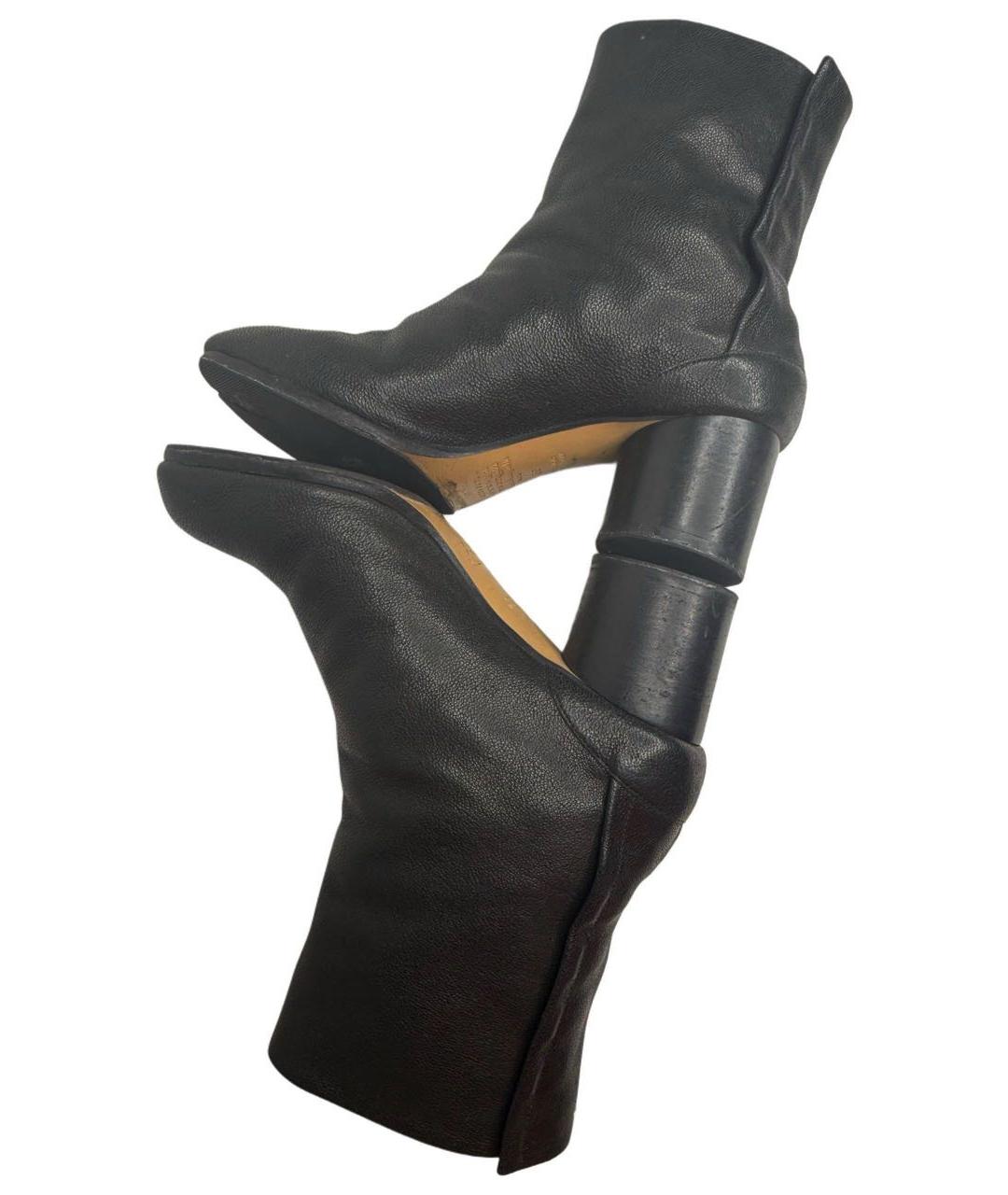 MAISON MARGIELA Черные кожаные ботильоны, фото 6