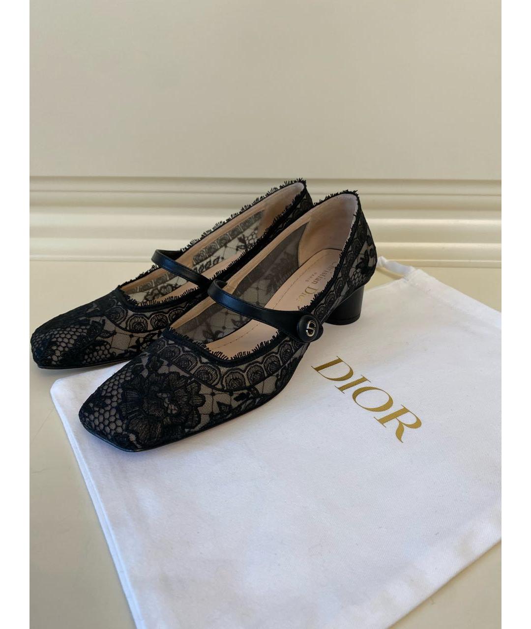 CHRISTIAN DIOR Черные кожаные туфли, фото 2
