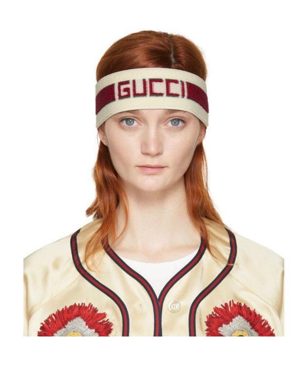 GUCCI Белая повязка на голову, фото 4