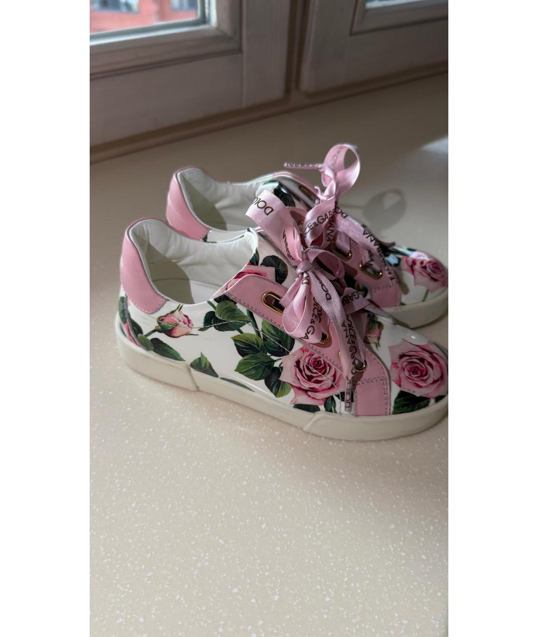 DOLCE&GABBANA Розовые кеды из лакированной кожи, фото 6