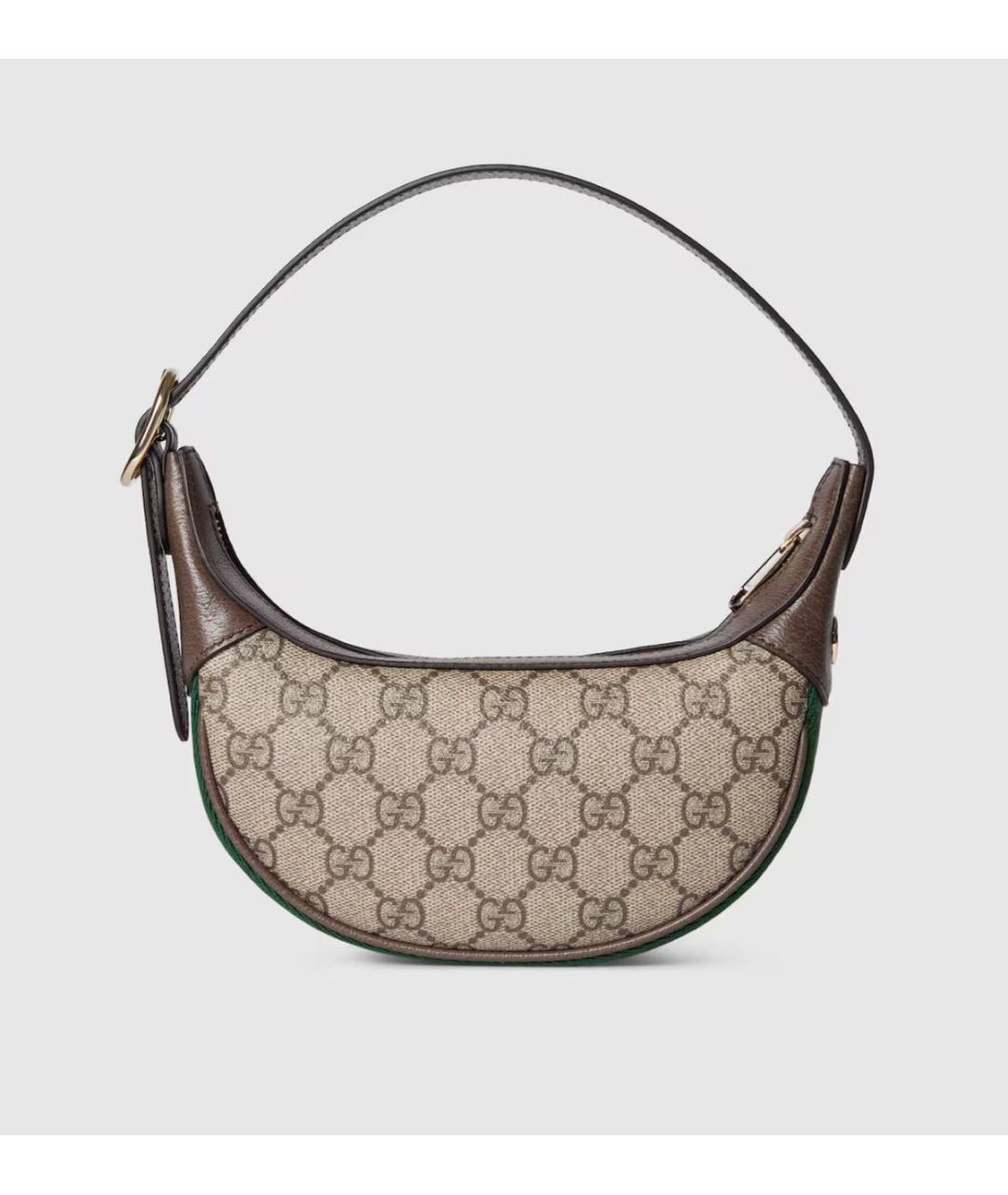 GUCCI Бежевая кожаная сумка с короткими ручками, фото 5