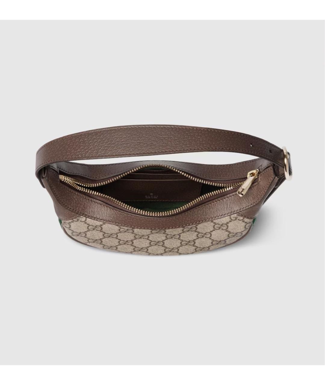 GUCCI Бежевая кожаная сумка с короткими ручками, фото 3
