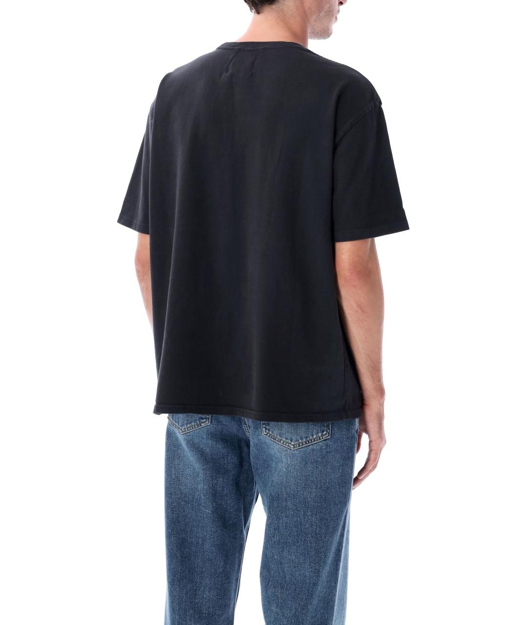 RHUDE Черная хлопковая футболка, фото 3