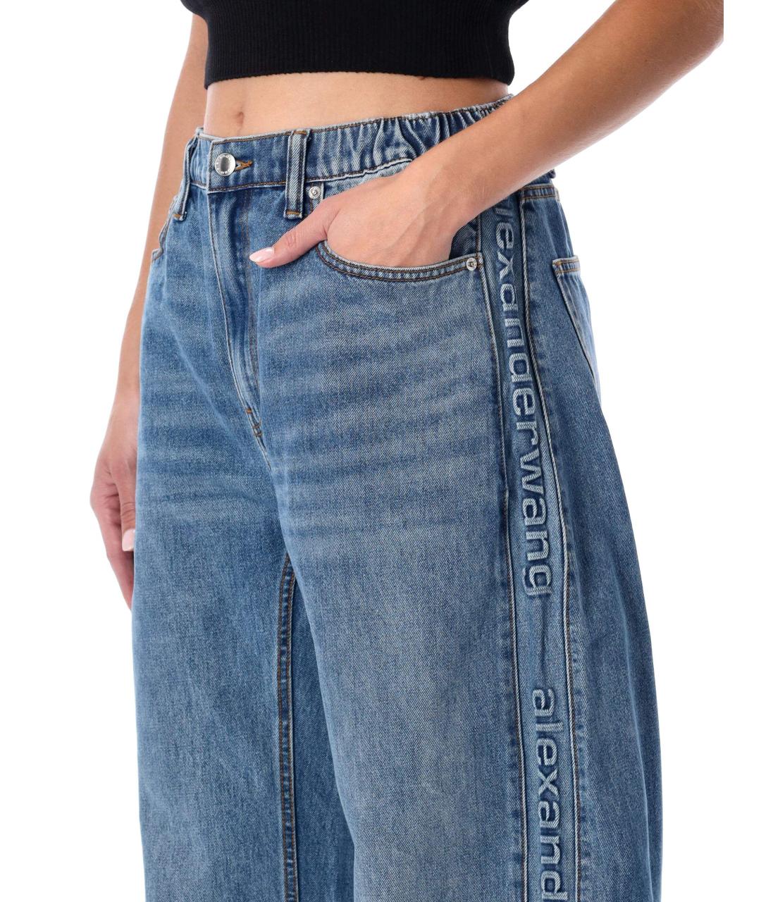 ALEXANDER WANG Синие хлопковые прямые джинсы, фото 4