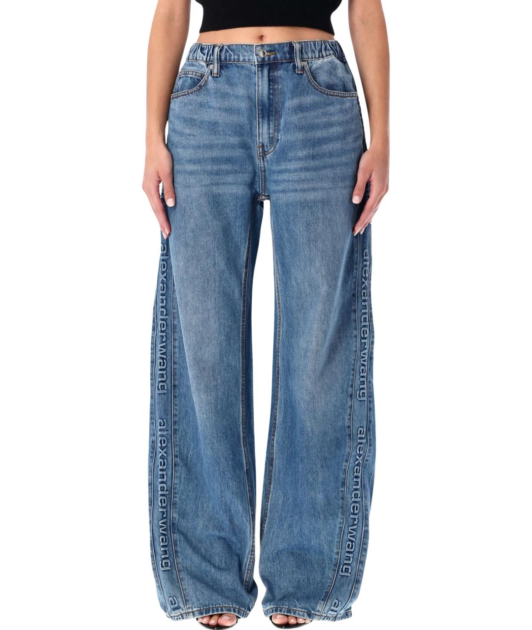 ALEXANDER WANG Синие хлопковые прямые джинсы, фото 2