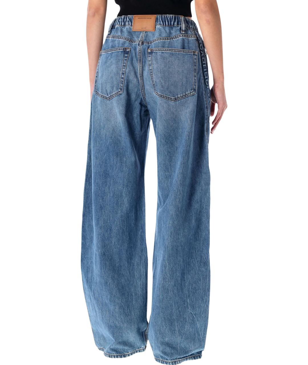 ALEXANDER WANG Синие хлопковые прямые джинсы, фото 3