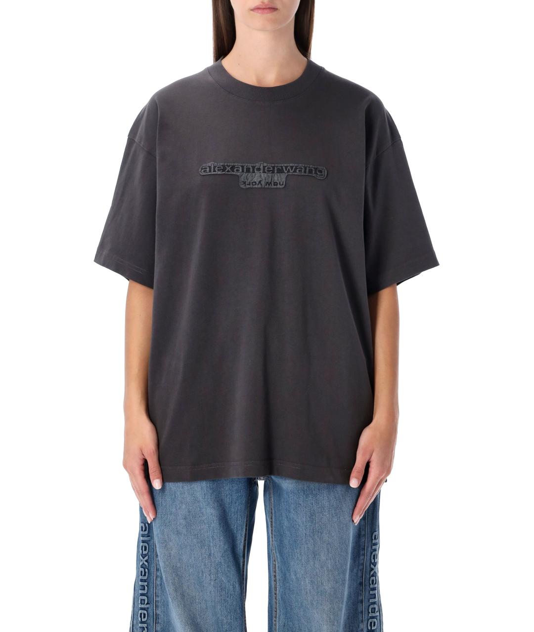 ALEXANDER WANG Антрацитовая футболка, фото 3