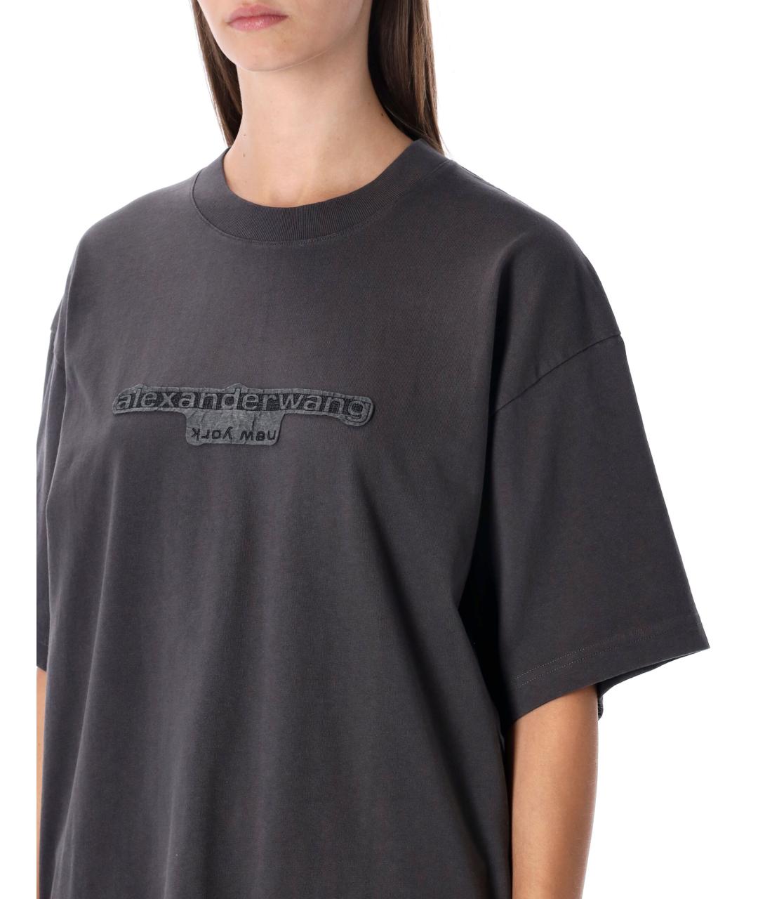 ALEXANDER WANG Антрацитовая футболка, фото 2
