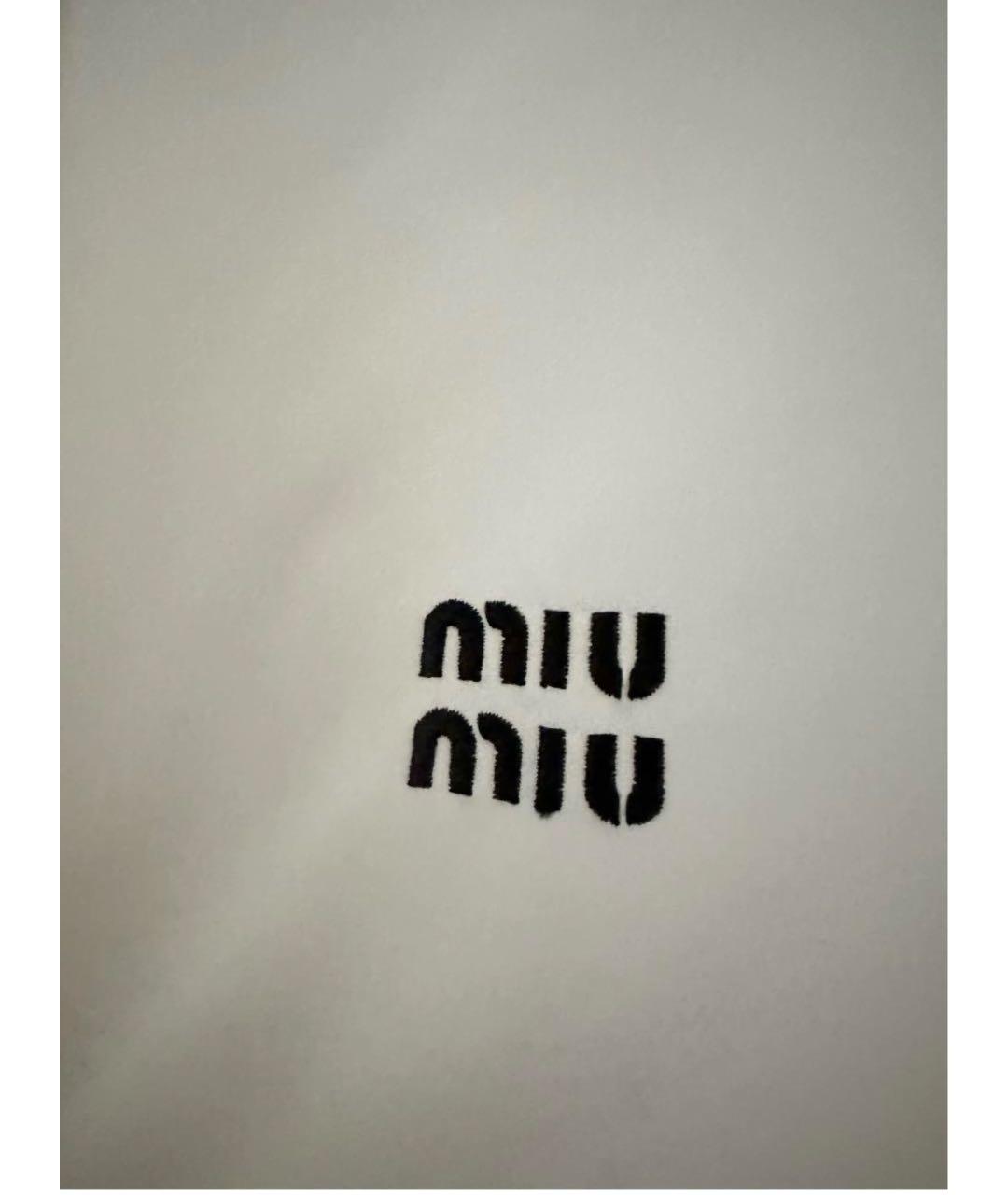 MIU MIU Белая хлопковая рубашка, фото 3