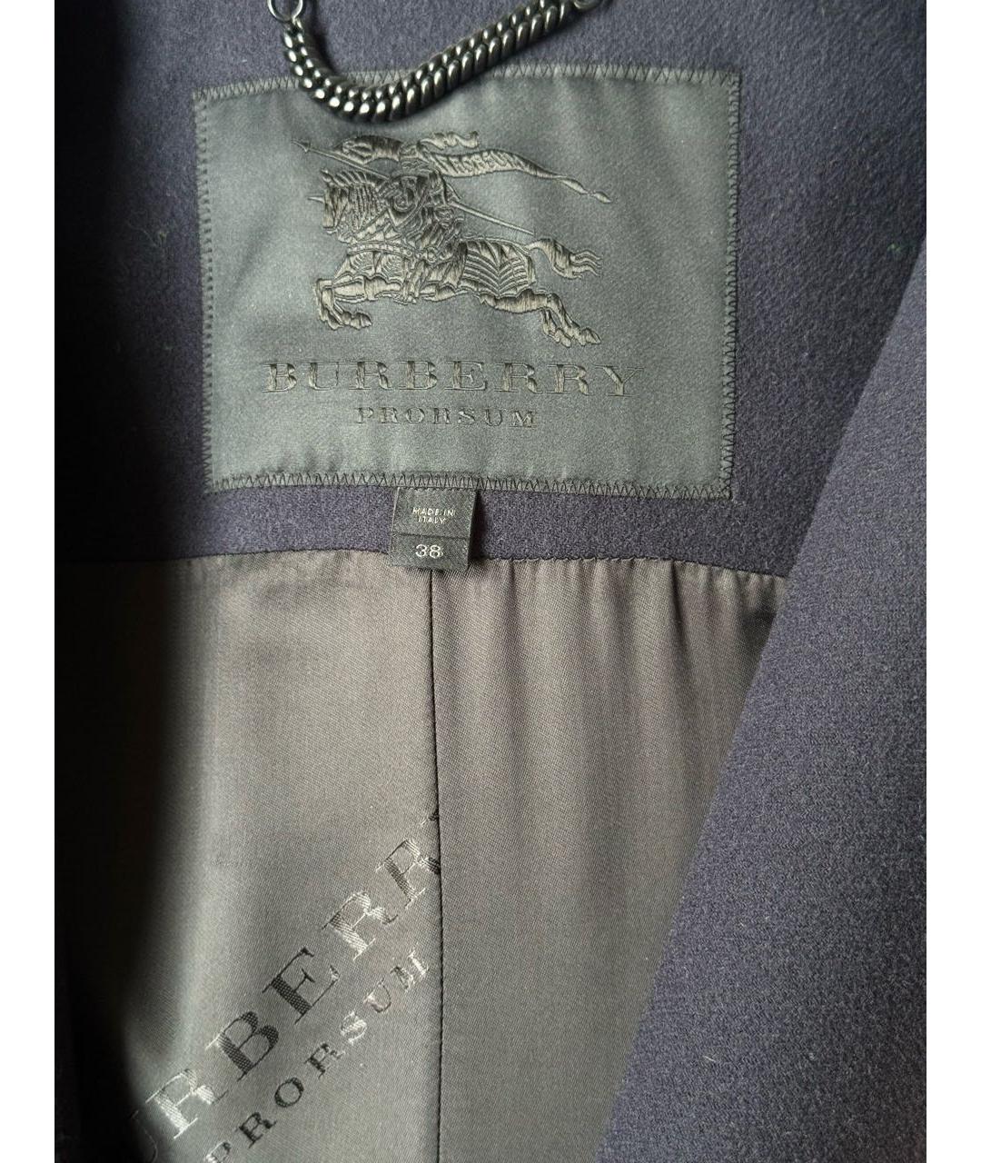 BURBERRY Темно-синее шерстяное пальто, фото 3