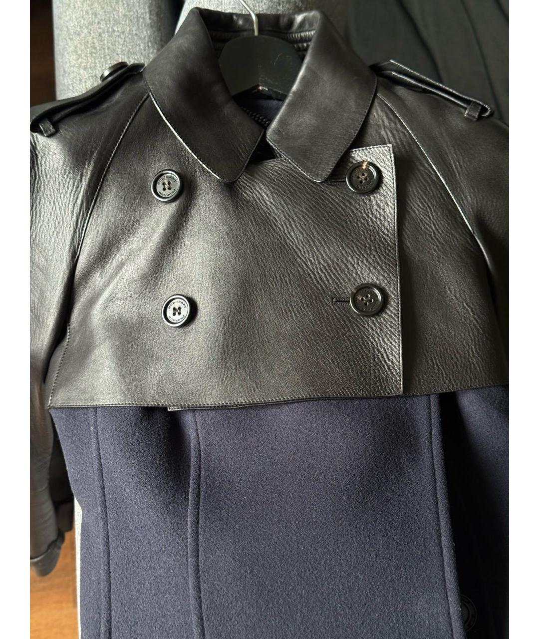 BURBERRY Темно-синее шерстяное пальто, фото 4