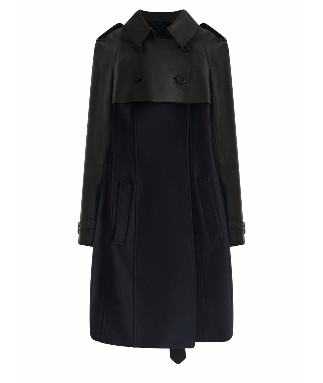 BURBERRY Темно-синее шерстяное пальто, фото 1