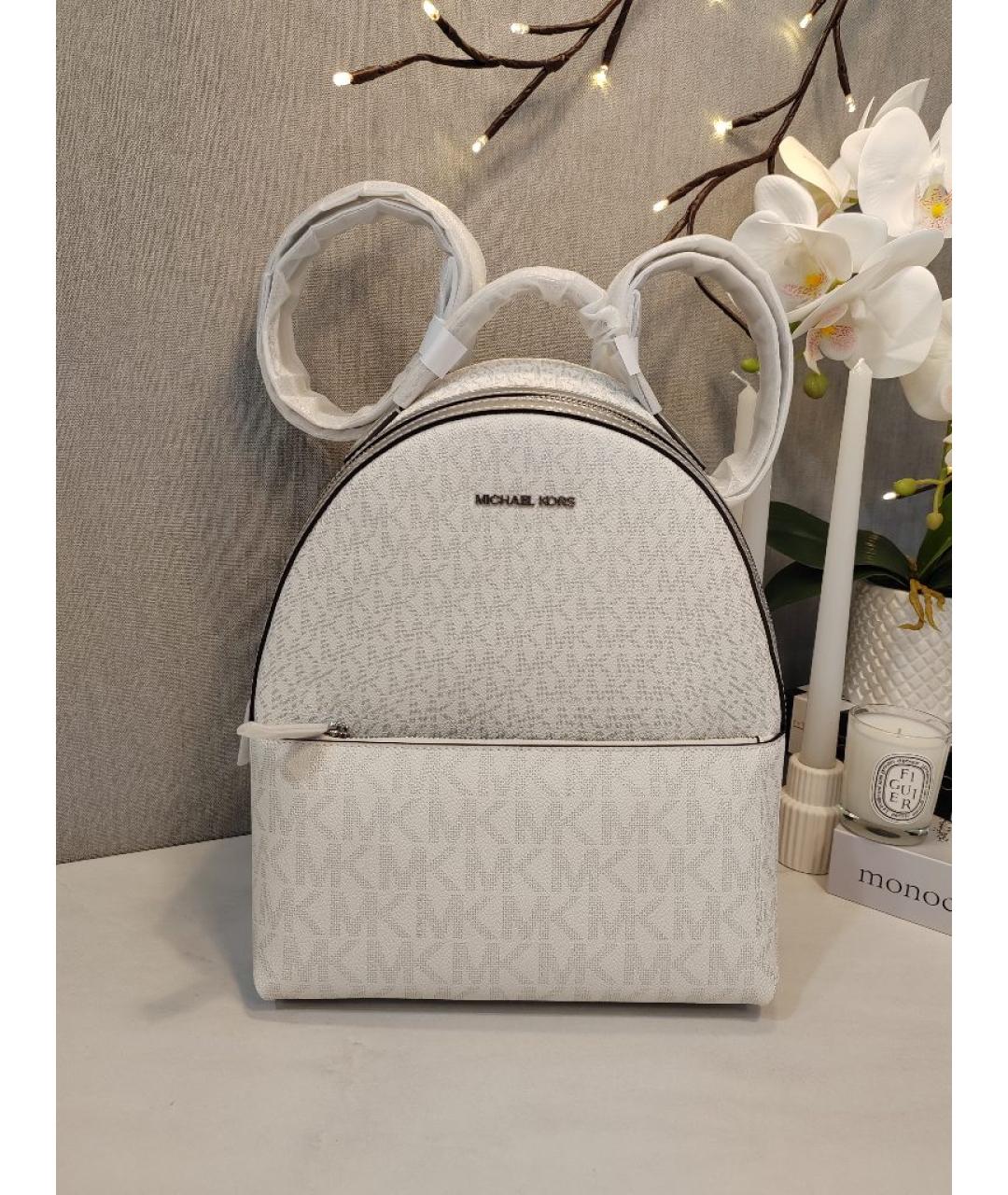 MICHAEL KORS Белый рюкзак из искусственной кожи, фото 5