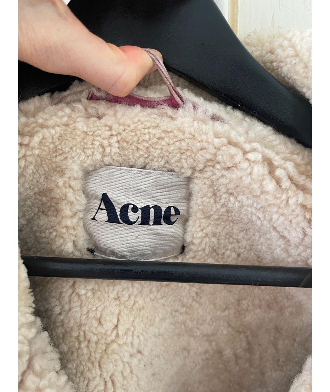 ACNE STUDIOS Бордовая кожаная дубленка, фото 3